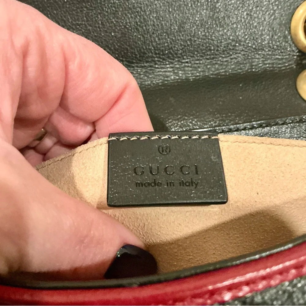 ✨💎RARE💎✨GUCCI Marmont Multicolor Leather Flap Chain Bag w/Dusty and Gift! - Picture 10 of 14